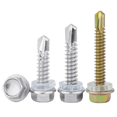 Hex Head Self-Drilling Screws with PVC Washer